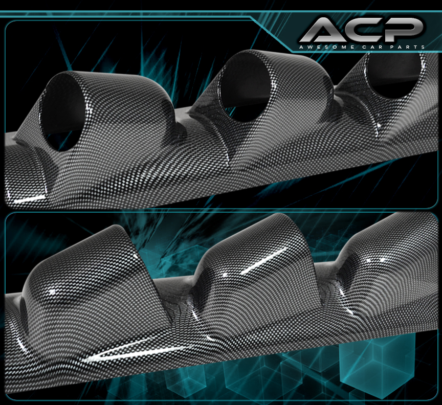 PILLAR DASH PANEL TRIM MOUNT CARBON FIBER LOOK TRIPLE GAUGE POD FOR