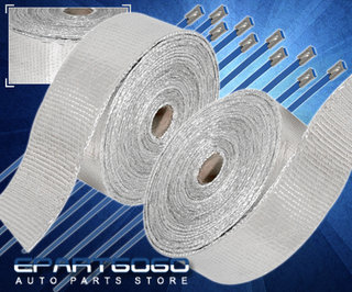 Zip Ties Silver 360" 30Ft Heat Wrap Shield Cover Turbo Header Engine High Temp Zip Ties Silver 360" 30Ft Heat Wrap Shield Cover Turbo Header Engine High Temp