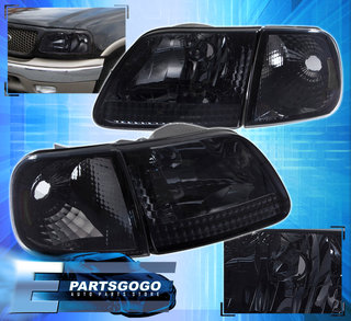 For 97 03 F 150 F150replacement Head Lights Corner Signal Lamps Lh Rh Smoked