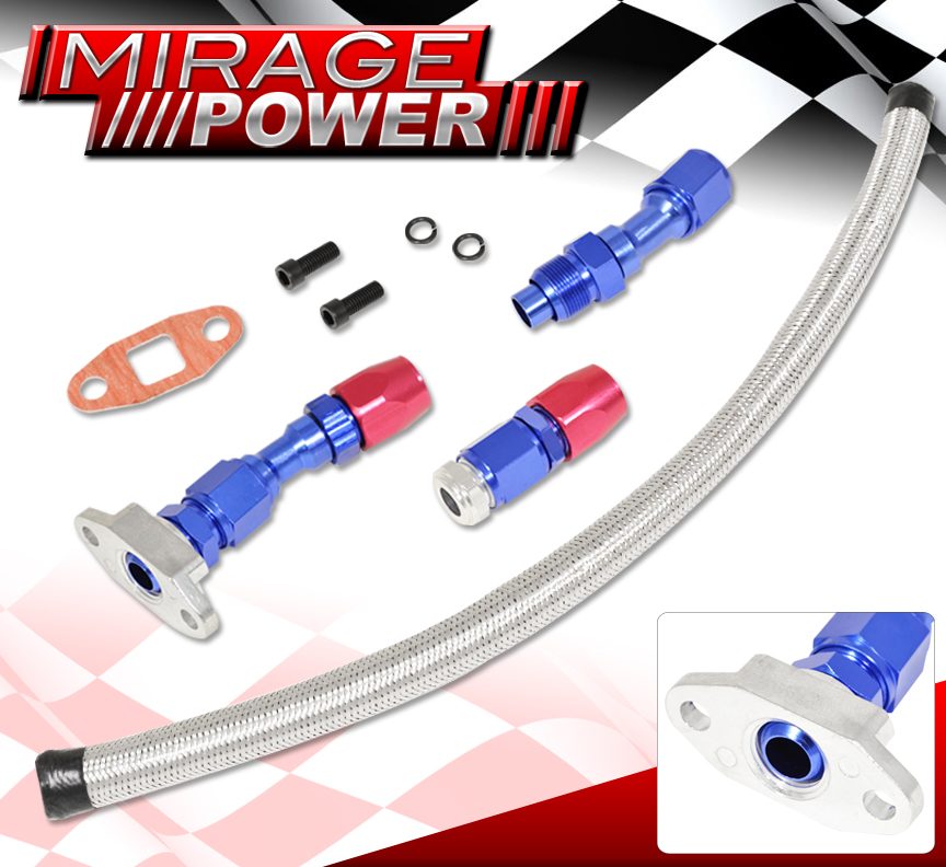 JDM INLET STEEL BRAIDED LINE HOSE TURBO OIL DRAIN KIT T70 T60 T61 FOR