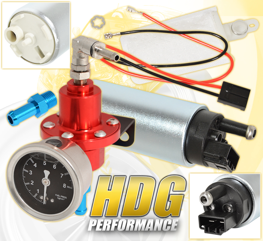 FOR MITSUBISHI ADJUSTABLE FUEL PRESSURE REGULATOR 140PSI RED SET+INLINE 255 PUMP eBay
