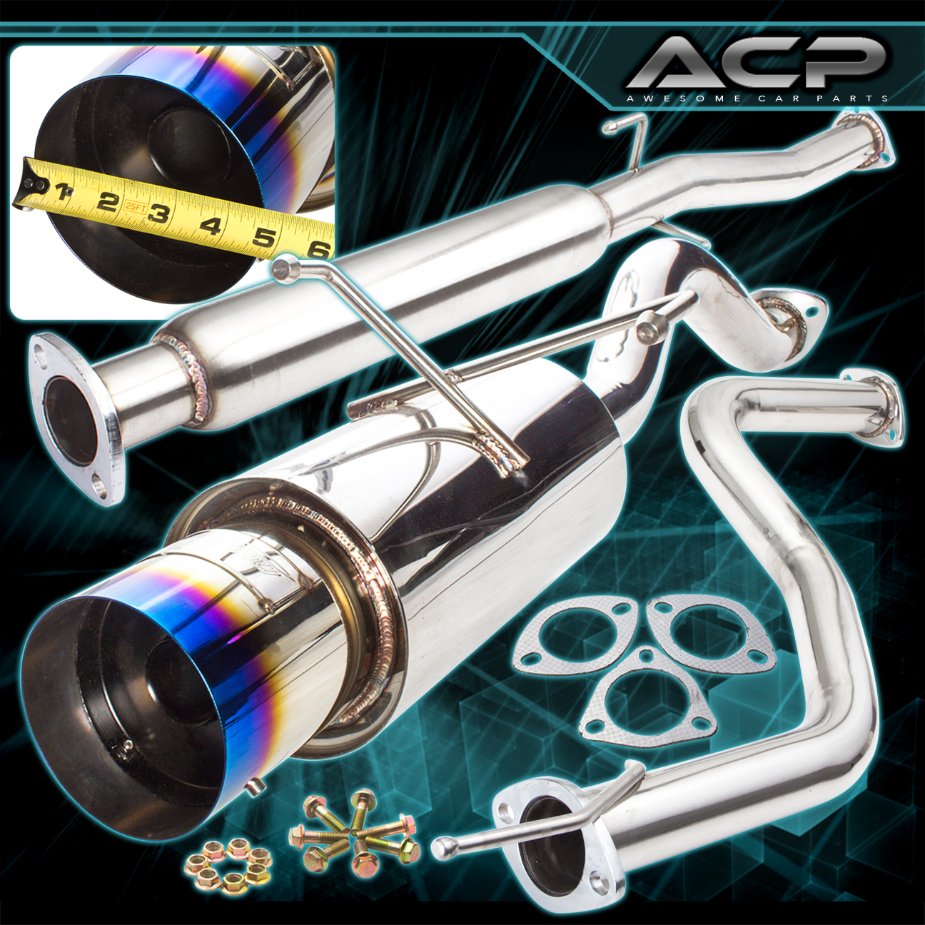 19922000 Civic Ej Eg Ek 2/4dr 76mm Jdm Catback Exhaust Muffler System