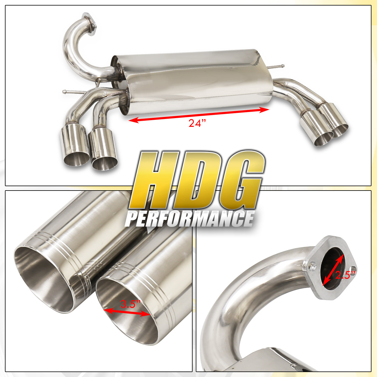 For 20102014 Hyundai Genesis Coupe 3.8L Quad Tip Catback Exhaust