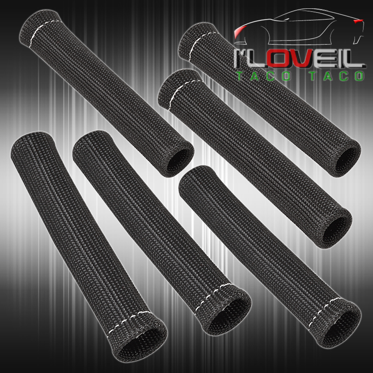 FOR BMW 6 PIECE 7" SPARK PLUG WIRE SHIELD SLEEVE INSULATION COVER