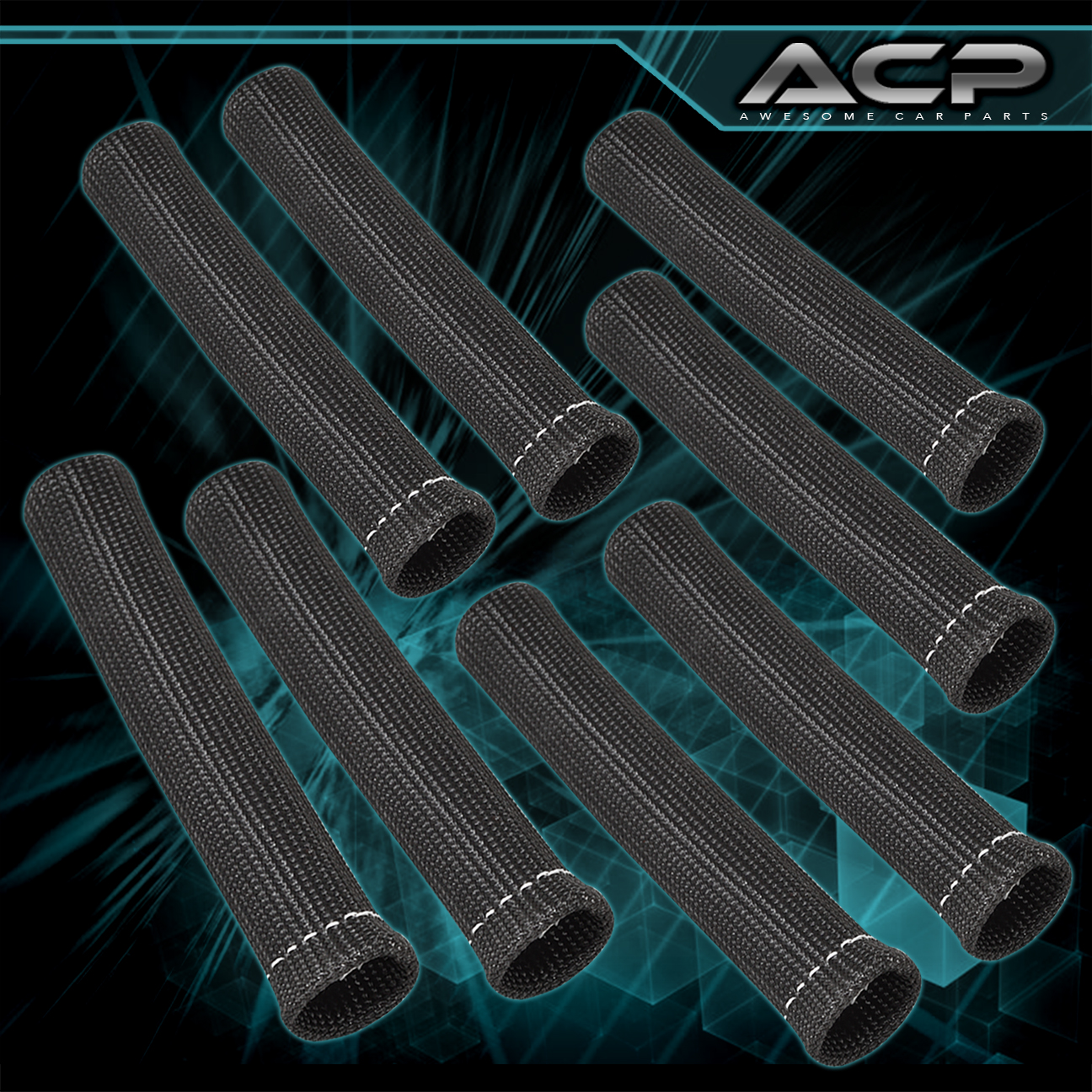 For Eagle 8 Piece Spark Plug Wire Boot High Heat Insulator Shield Autox Black eBay