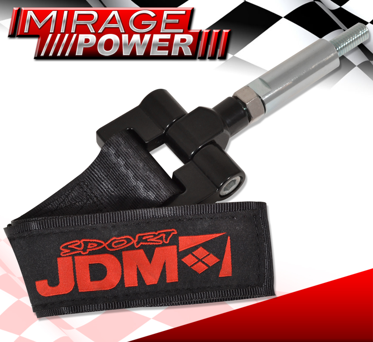 For 0207 Subaru WRX STI Towing Hook 4000lb Strap+Screw On Bolt Adapter