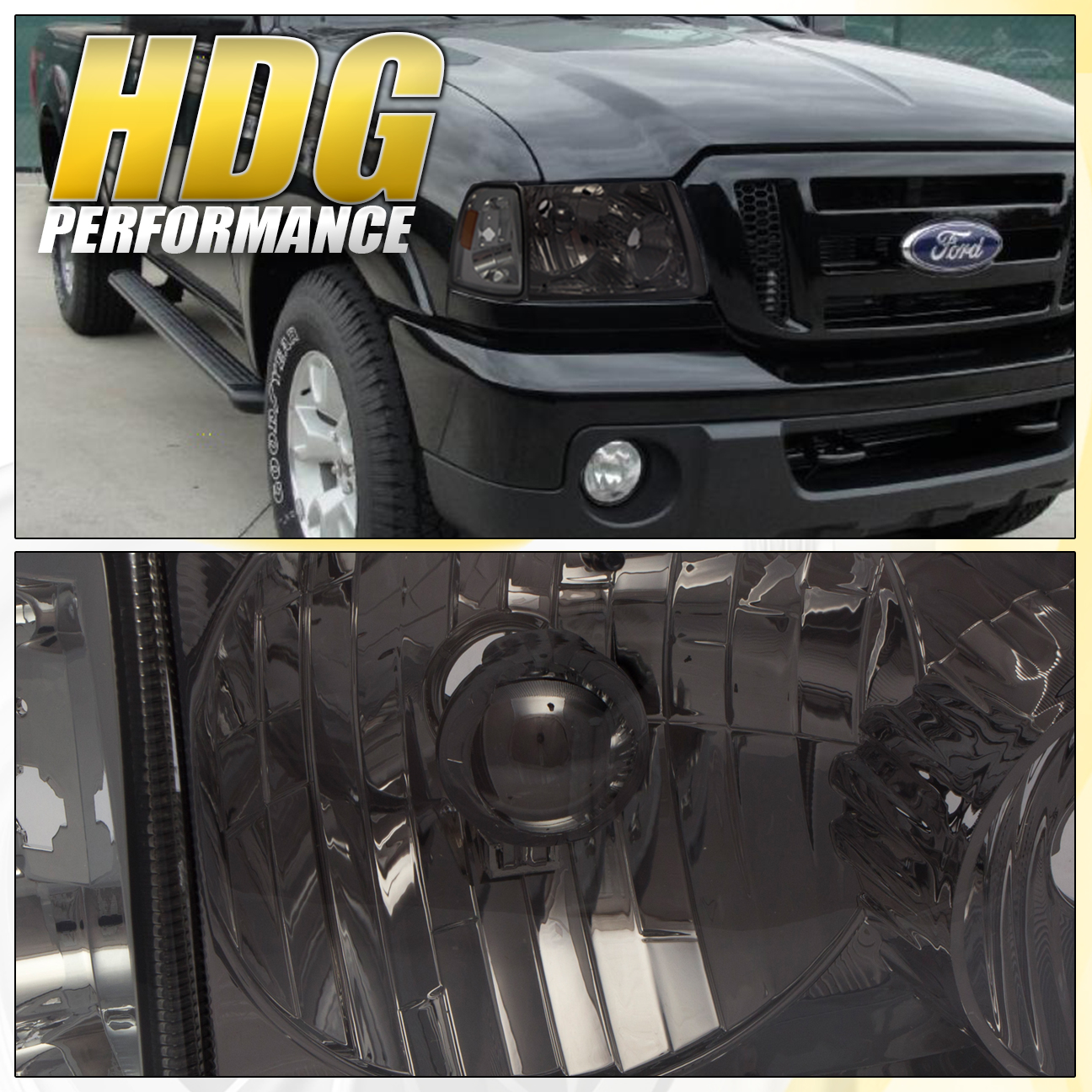 0111 FORD RANGER PERFORMANCE SMOKED HEADLIGHTS + CORNER W/ AMBER