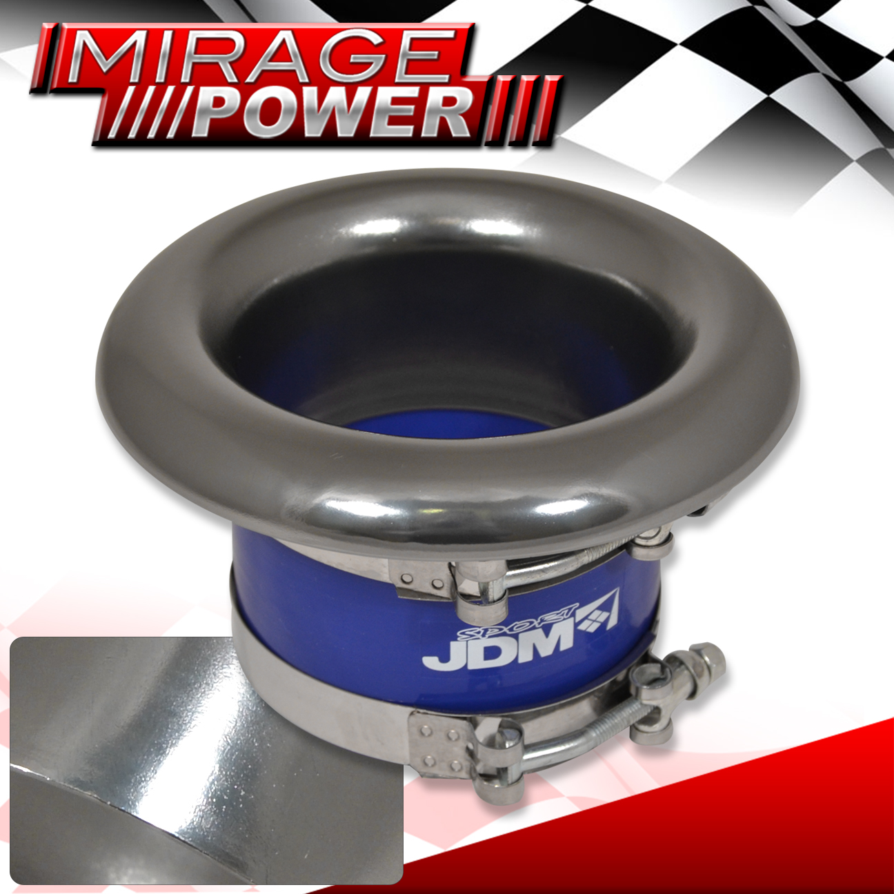 3" VELOCITY STACK SHORT RAM/COLD AIR INTAKE TURBO SUPERCHARGE HORN CONE