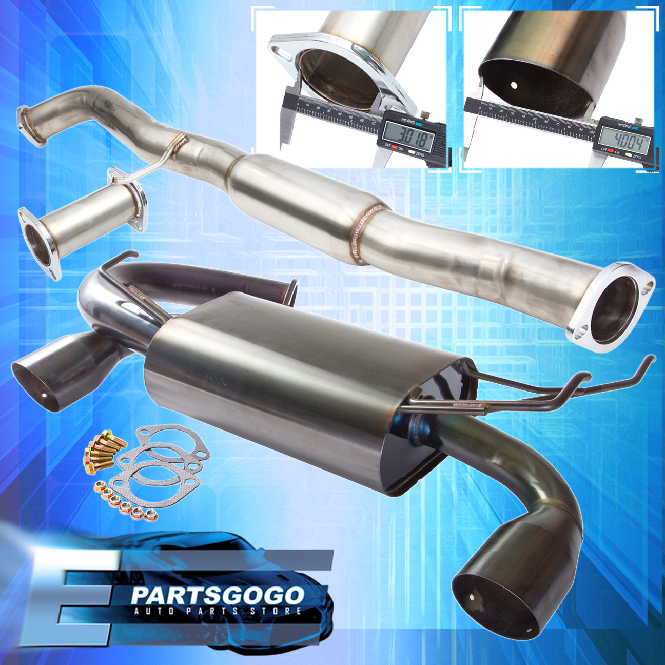 FOR 0307 G35 350GT COUPE JDM RACING DUAL MUFFLER CATBACK EXHAUST