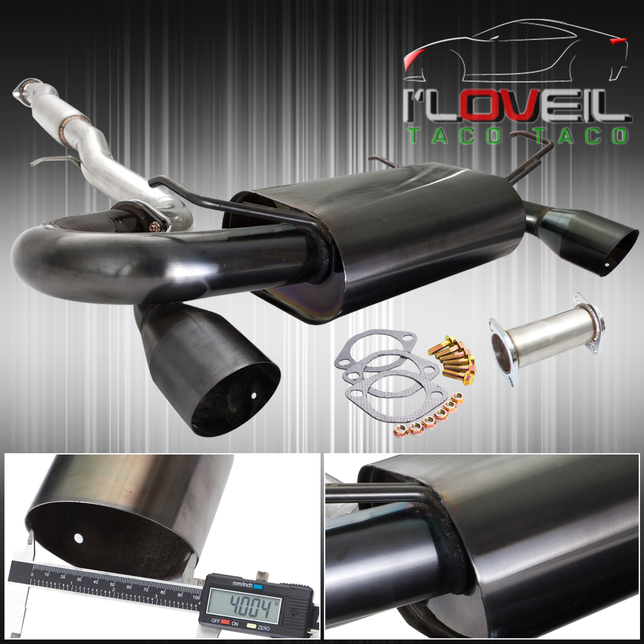 FOR 0307 G35 350GT 4" DUAL TIP CATBACK EXHAUST MUFFLER RACING