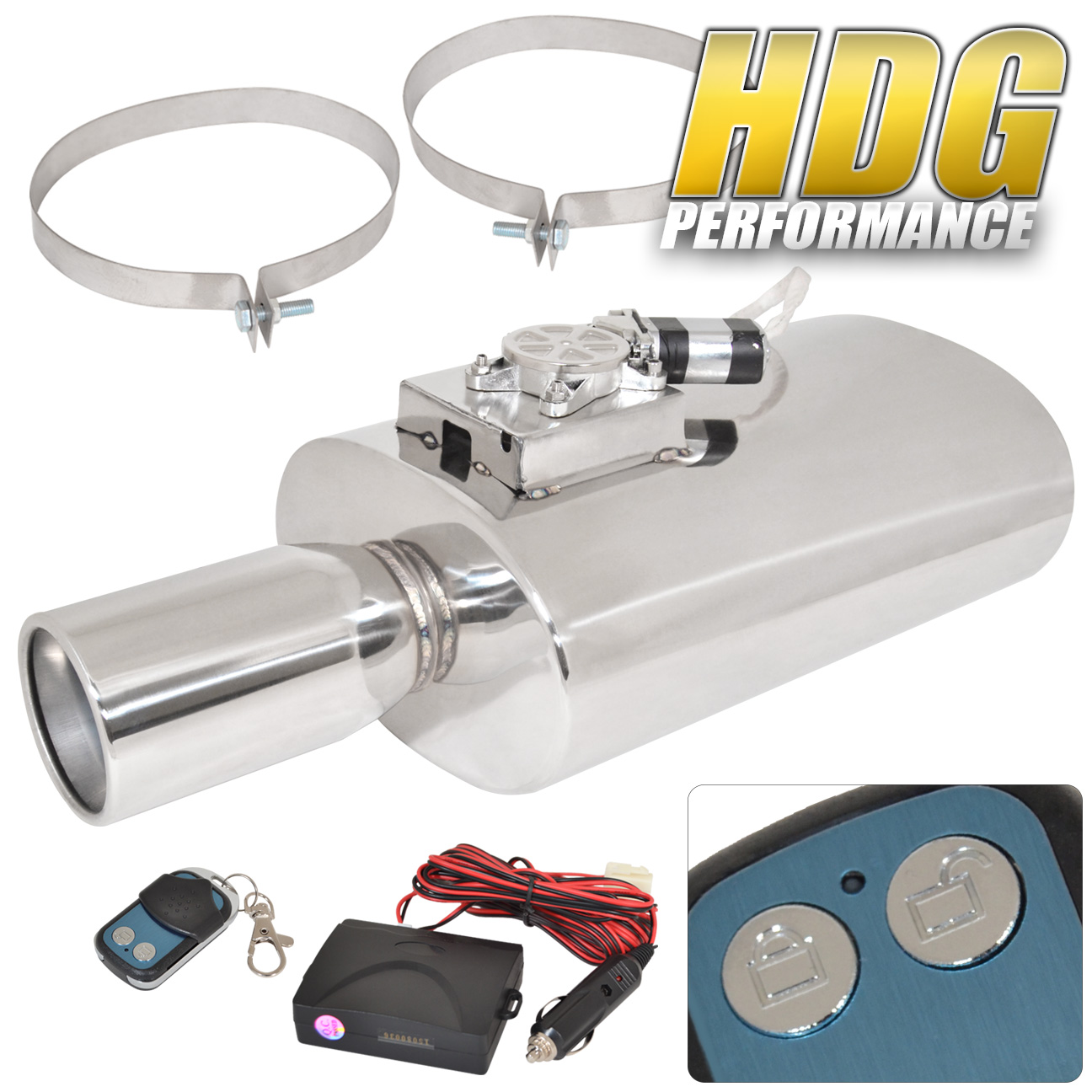 JDM WIRELESS REMOTE CONTROL SILENCER CHROME EXHAUST MUFFLER 4" TIP 3