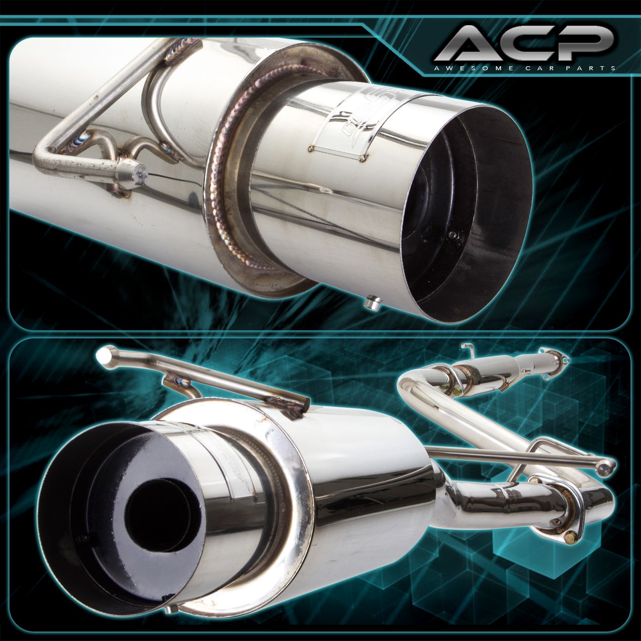 19921996 Honda Prelude F22A1 H22A1 H23A1 2.25" To 2.5" Catback Exhaust