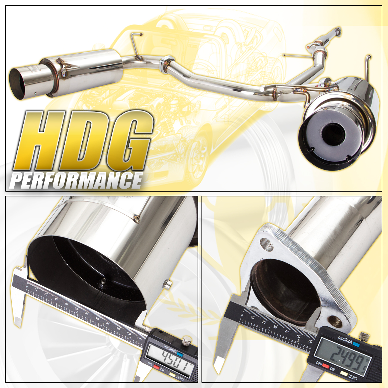 19982002 Honda Accord V6 Coupe Sedan 2.5" Catback Dual Exhaust System