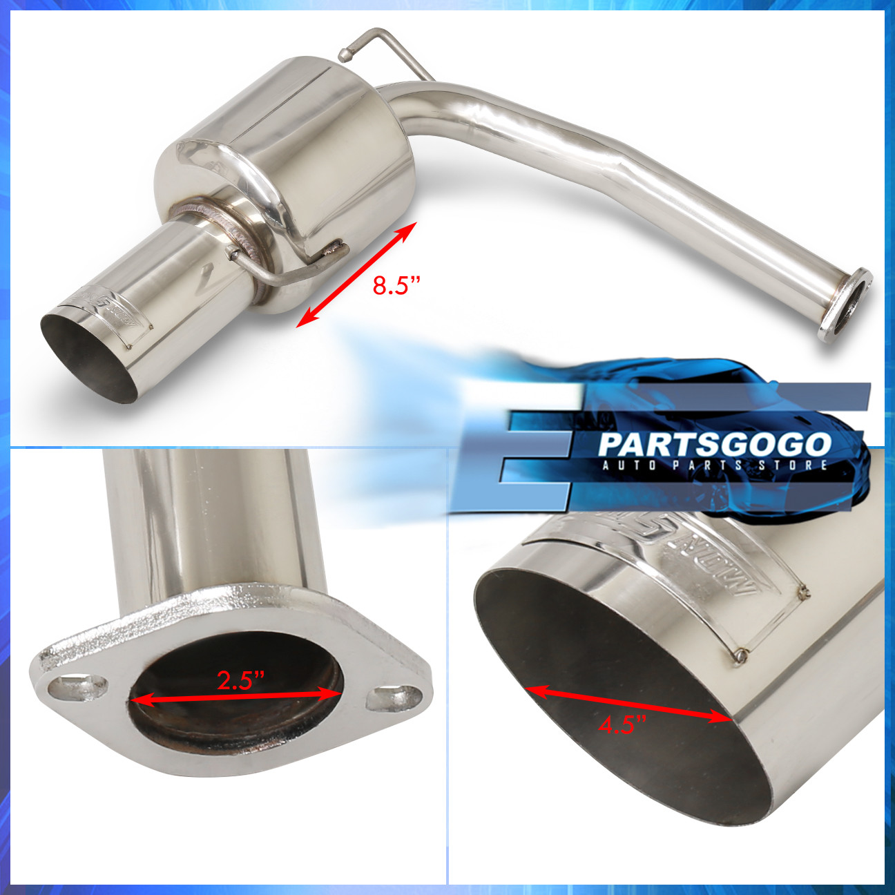 For Hyundai Tiburon V6 2003-2006 Dual jdm Catback Exhaust Muffler T304 ...