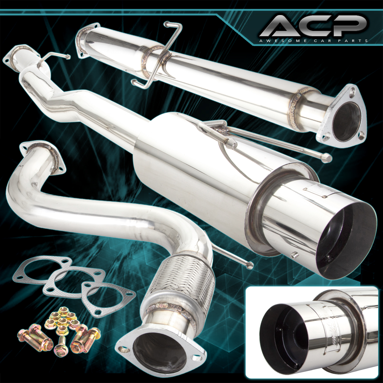 19941997 Honda Accord Ex LX Dx CD6 4CYL 3" Catback Exhaust System