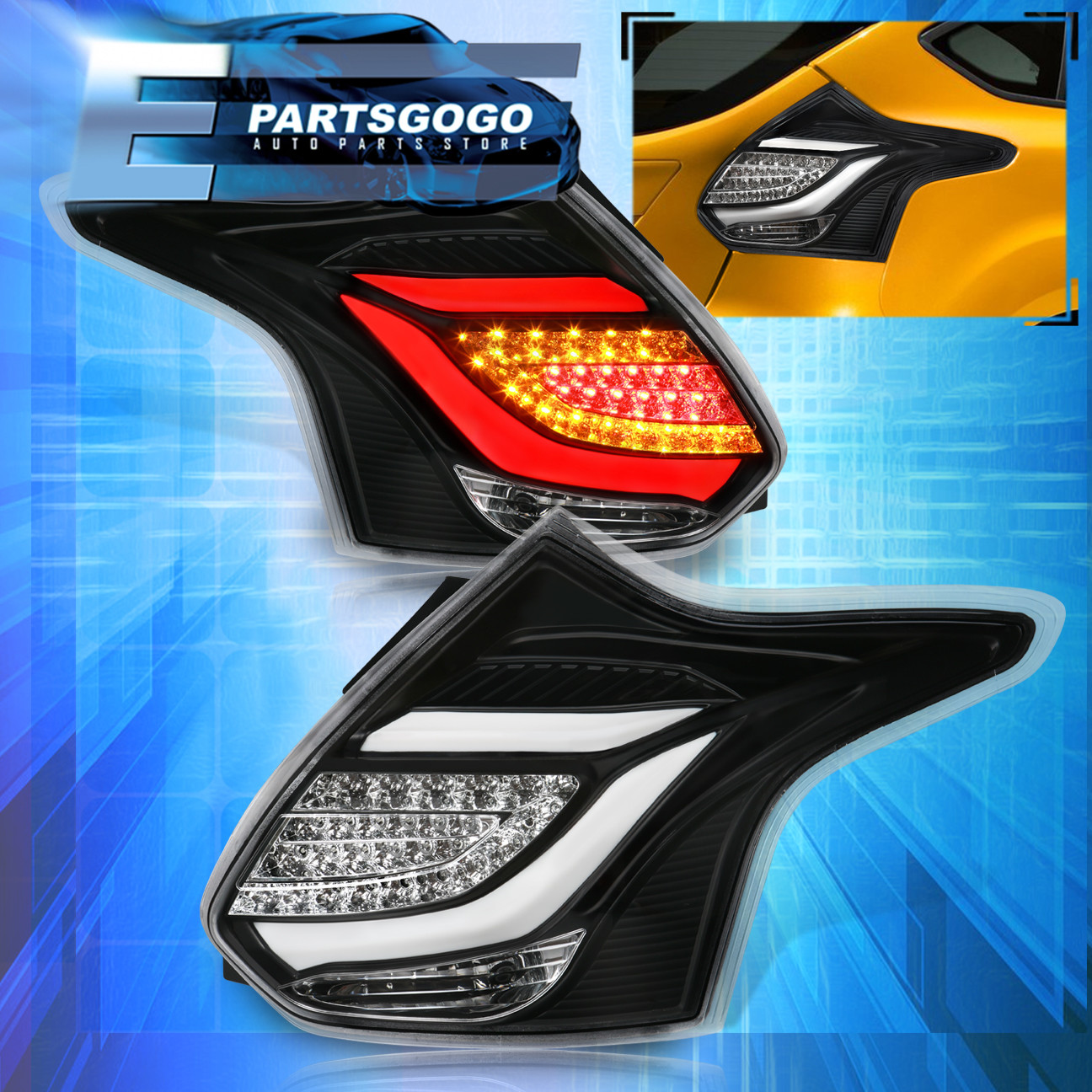 2012 2014 ford focus st 5door hatchback black housing focus st led lights