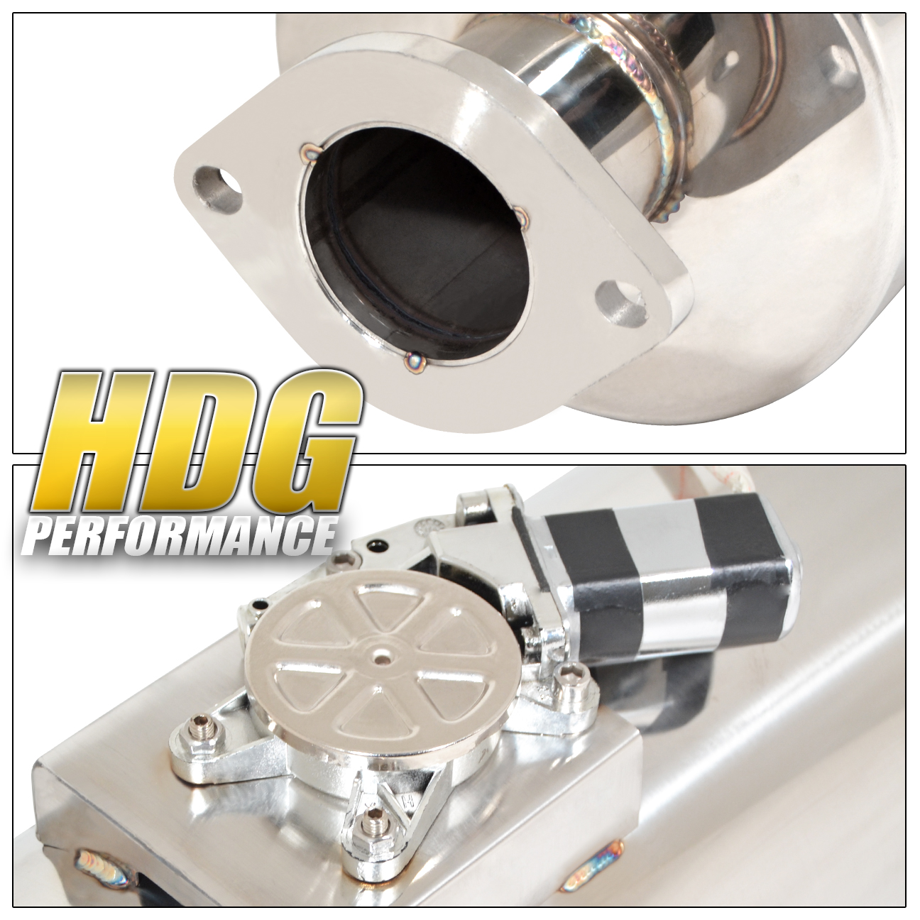 Electric Remote Sound Control Inlet 2.5" Outet 4" Tip Exhaust Muffler