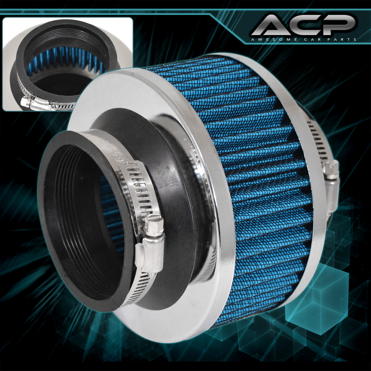 Universal 3" Racing High Flow Inudction Bypass Valve Filter Intake Cold