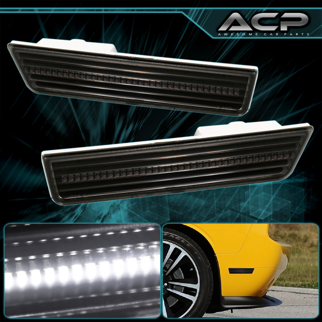 Buy For 0815 Challenger Front Side Bumper Marker Light White Led Smoke