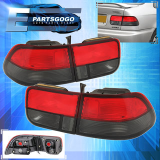 For 1996-2000 Honda Civic 2Dr Coupe Red Smoke Tail Lights Brake Lamps Left+Right 