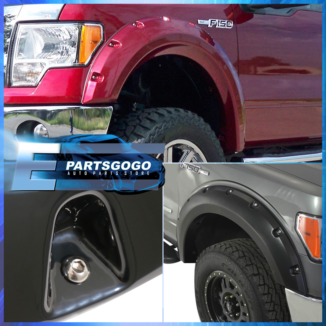 0914 Ford F150 SVT Raptor Paintable Pocket Rivet Style Wheel Well