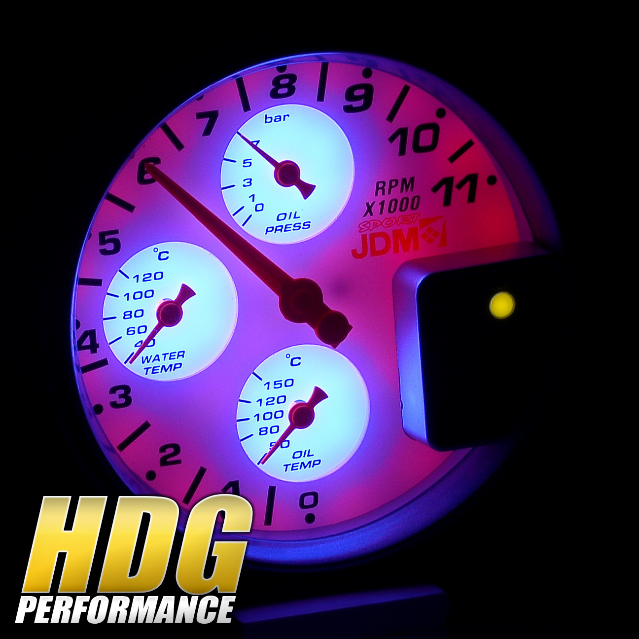 Universal 5" 4 In 1 Racing Tachometer Gauge Shift Light 11K RPM White Face JDM eBay
