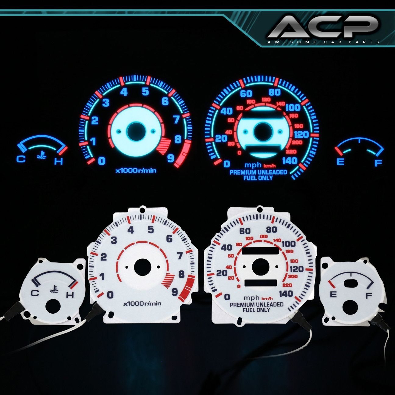 Purchase White Indiglo Gauge Dashboard Cluster Upgrade For 9093 Acura