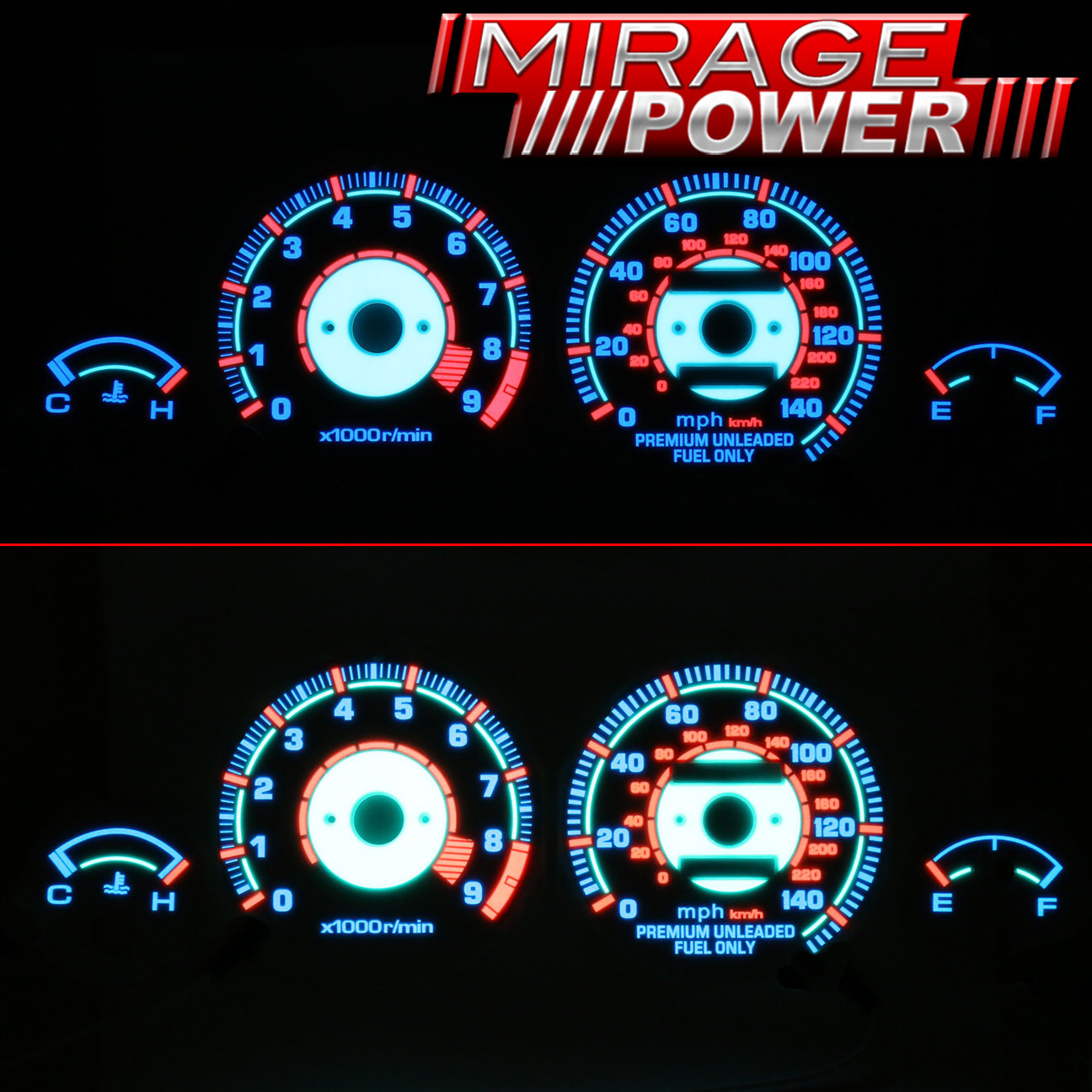 Buy 9093 Acura Integra Gauge Face Indiglo Reverse Glow JDM Racing
