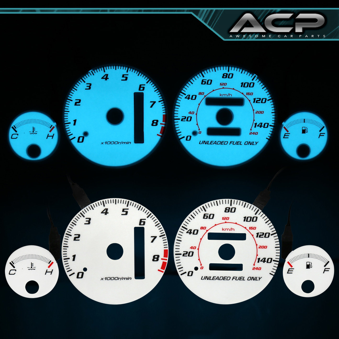 Purchase White Indiglo Gauge Dashboard Cluster Upgrade For 9401 Acura