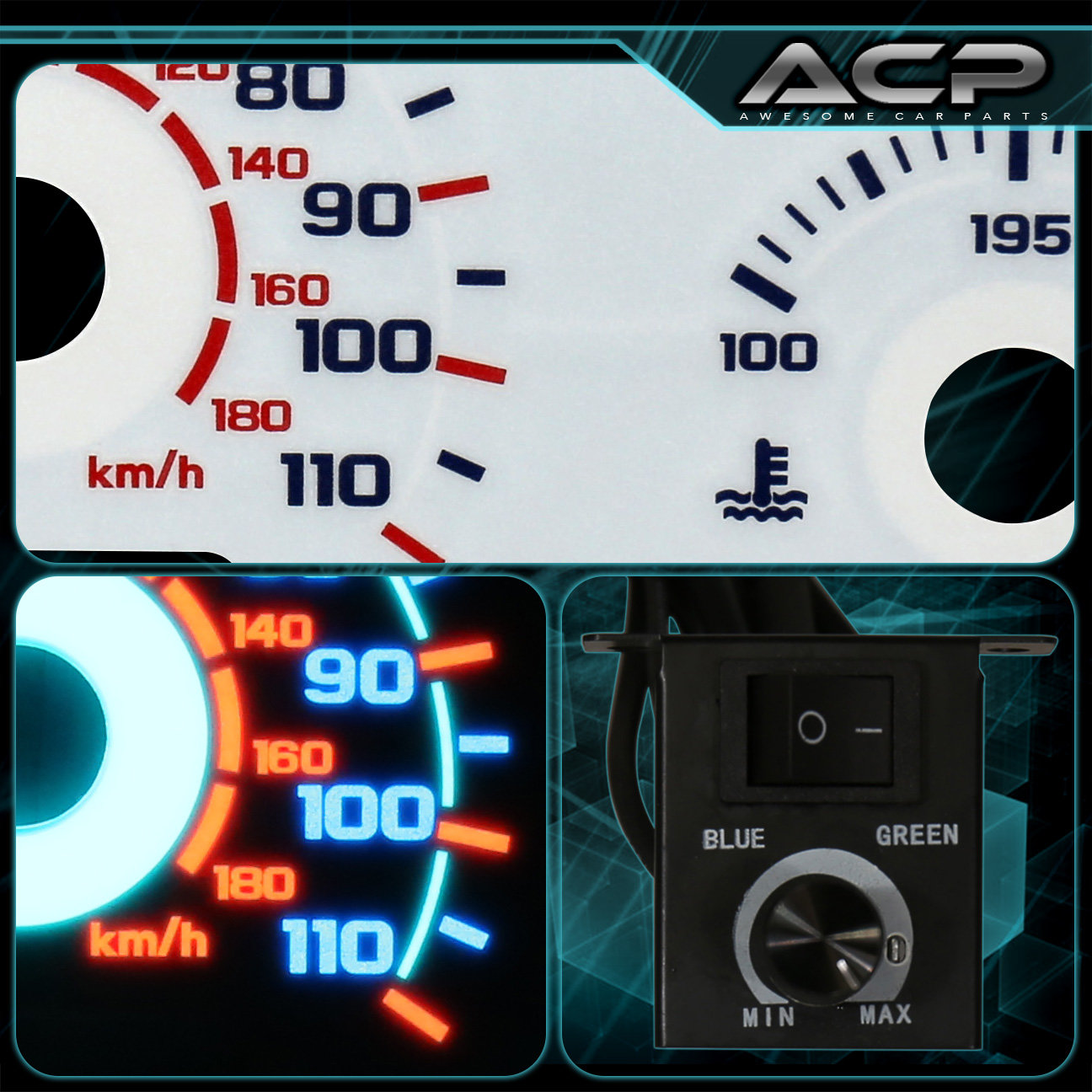 Buy White Indiglo Gauge Dashboard Cluster Upgrade For 2000-2002