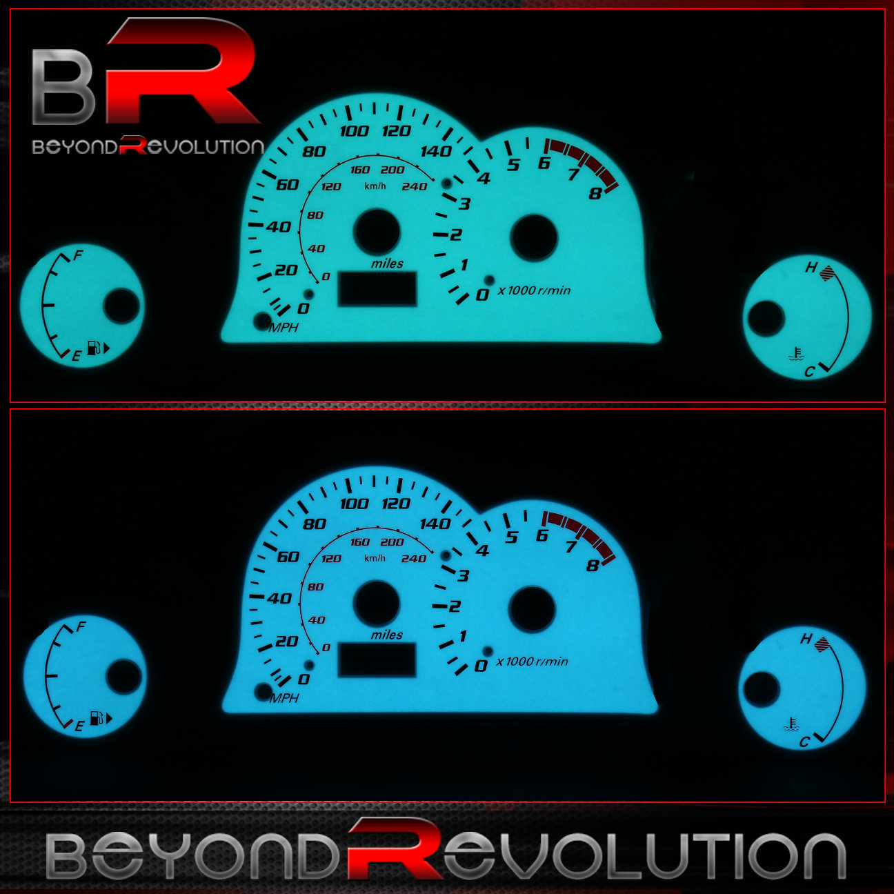 Find Indiglo Reverse Glow Gauge Dash Face MPH W/ RPM For 20002004