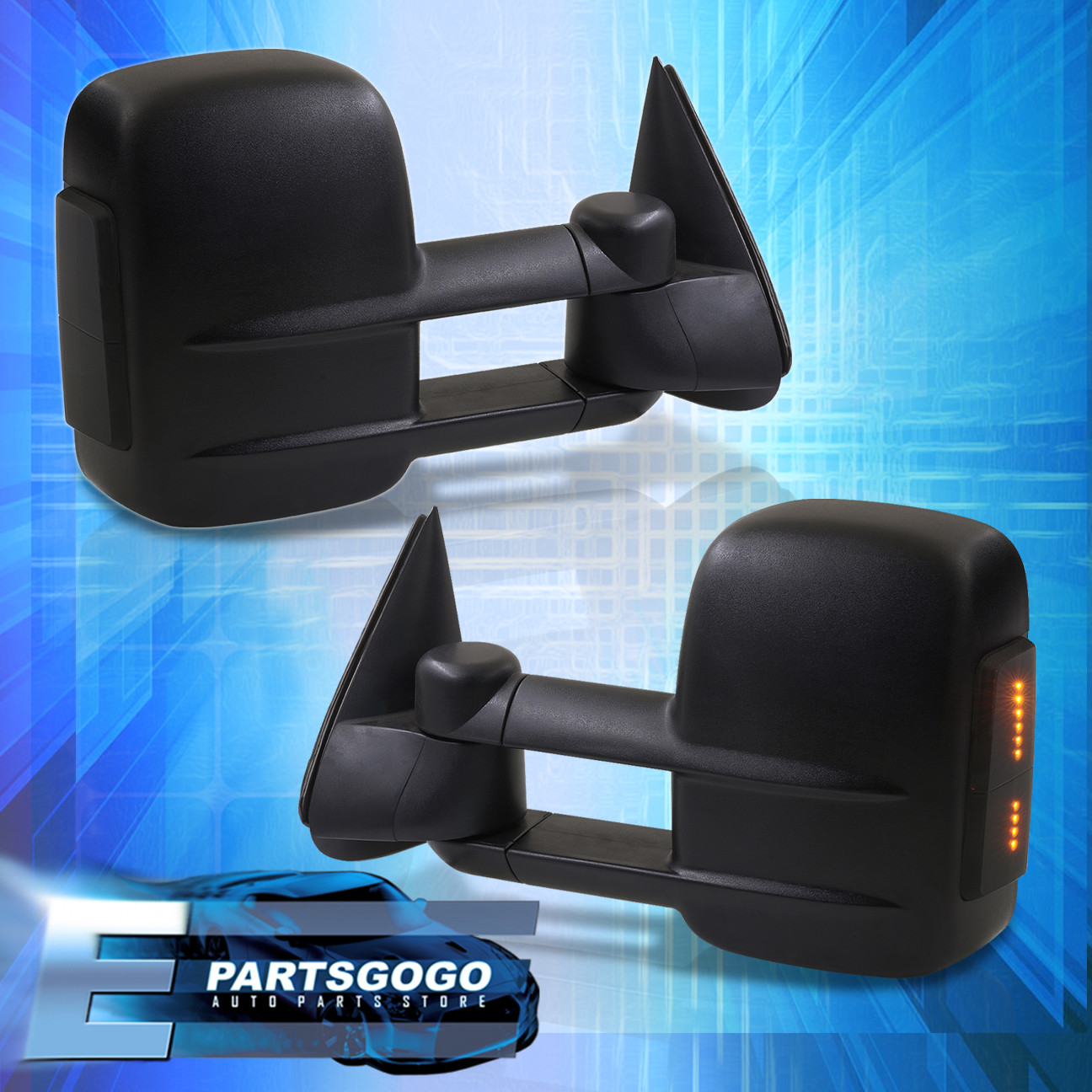 20032006 Silverado 1500 2500HD 3500 Extendable Manual Amber LED Mirrors eBay