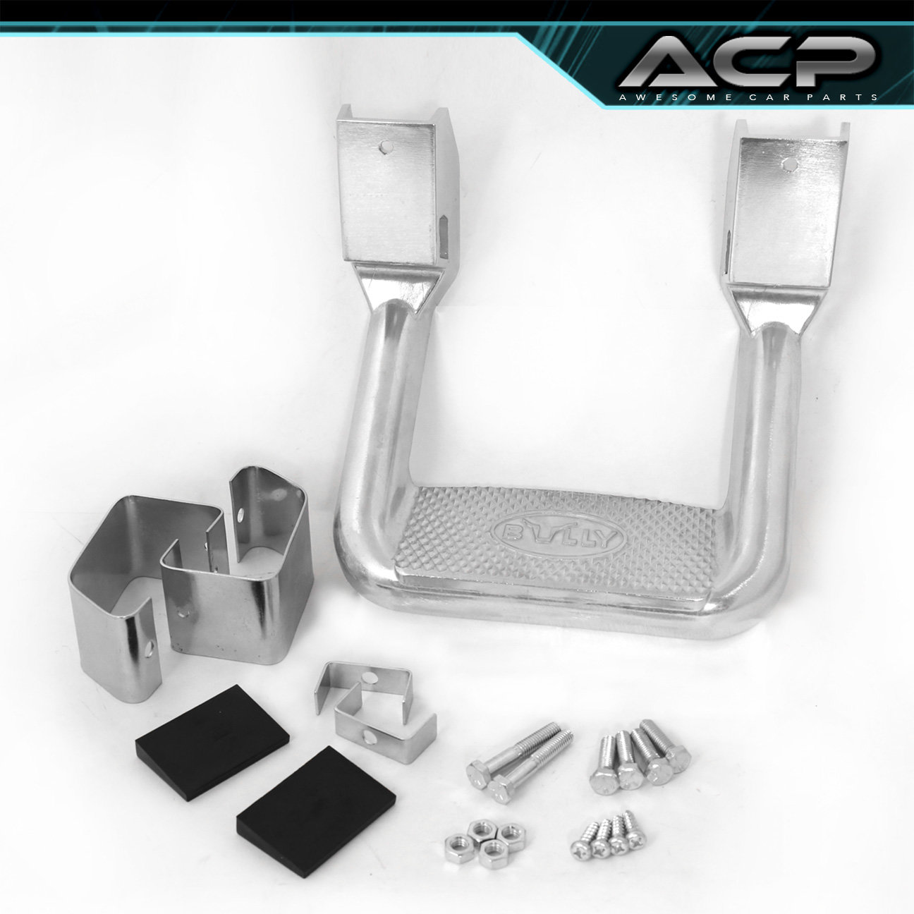 Bully AS600S Step Bar Solid Cast Aluminum Silver Truck SUV Pick Up