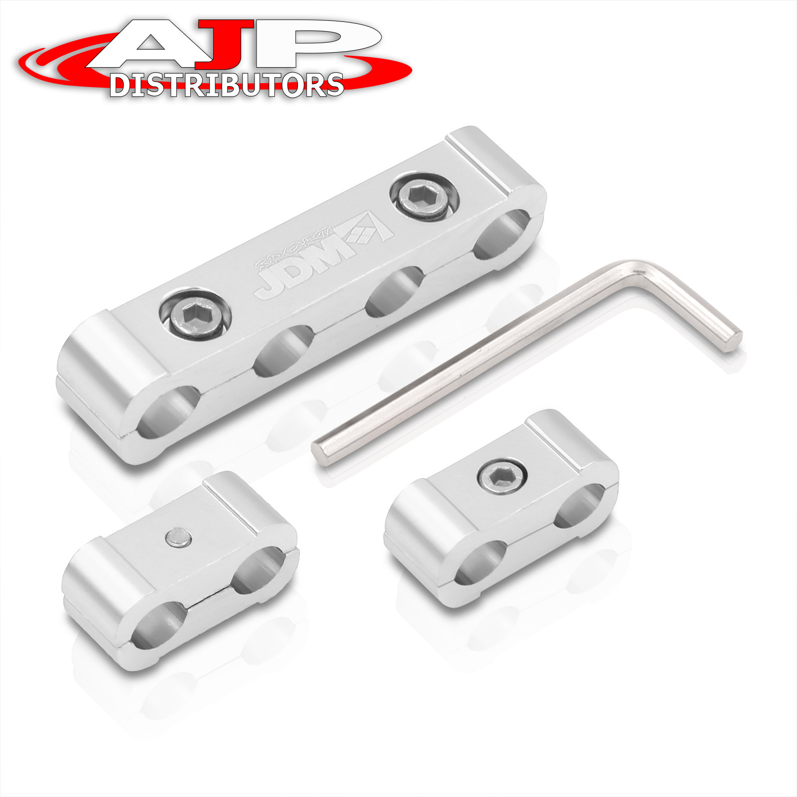 JDM LIGHT WEIGHT CNC ALUMINUM SPARK PLUG WIRES SPACERS SILVER 4