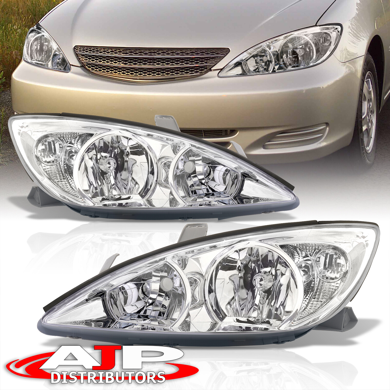 2002 2003 2004 TOYOTA CAMRY LE/SE/XLE JDM CRYSTAL HEADLIGHTS CHROME