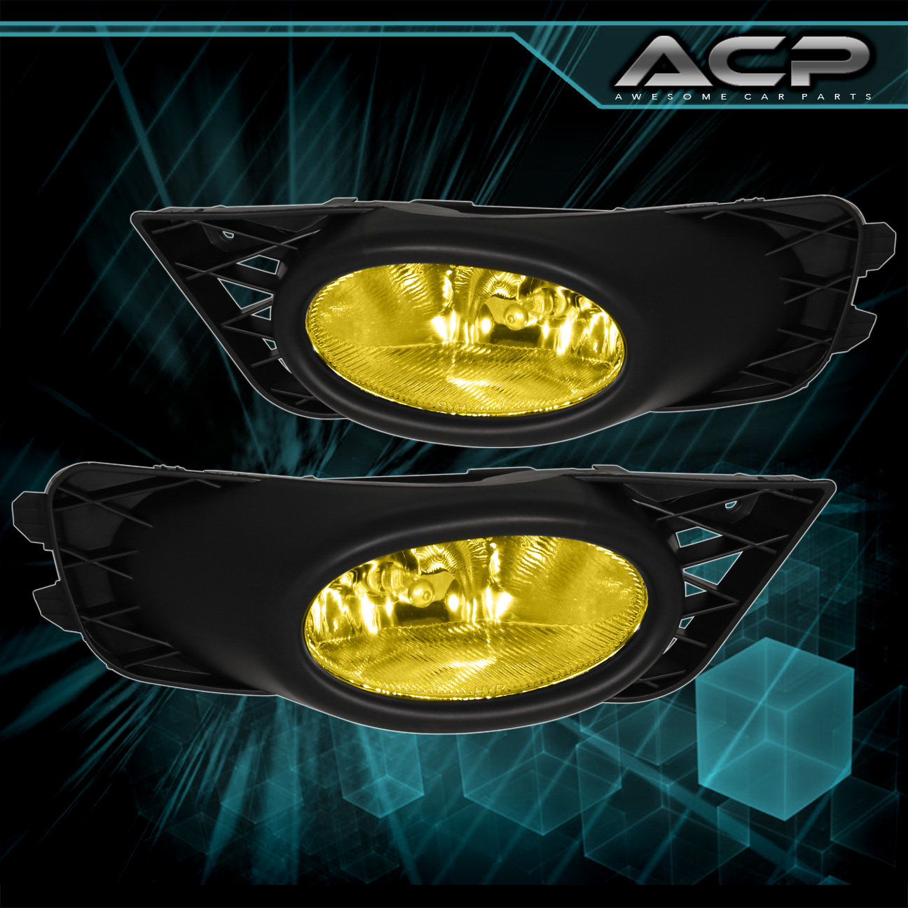 0911 CIVIC FD JDM 4DR YELLOW LENS FRONT BUMPER DRIVING FOG LIGHTS