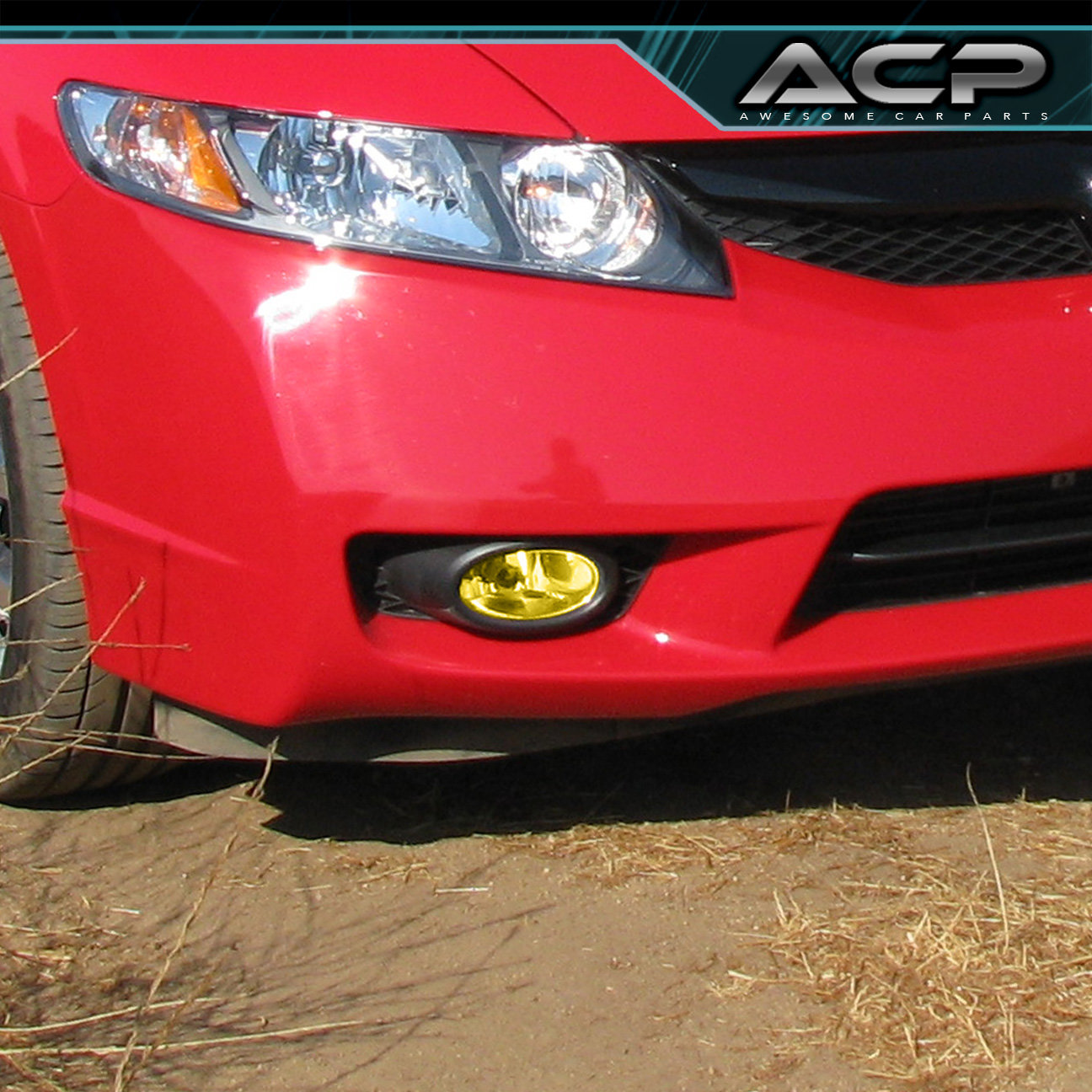 0911 CIVIC FD JDM 4DR YELLOW LENS FRONT BUMPER DRIVING FOG LIGHTS