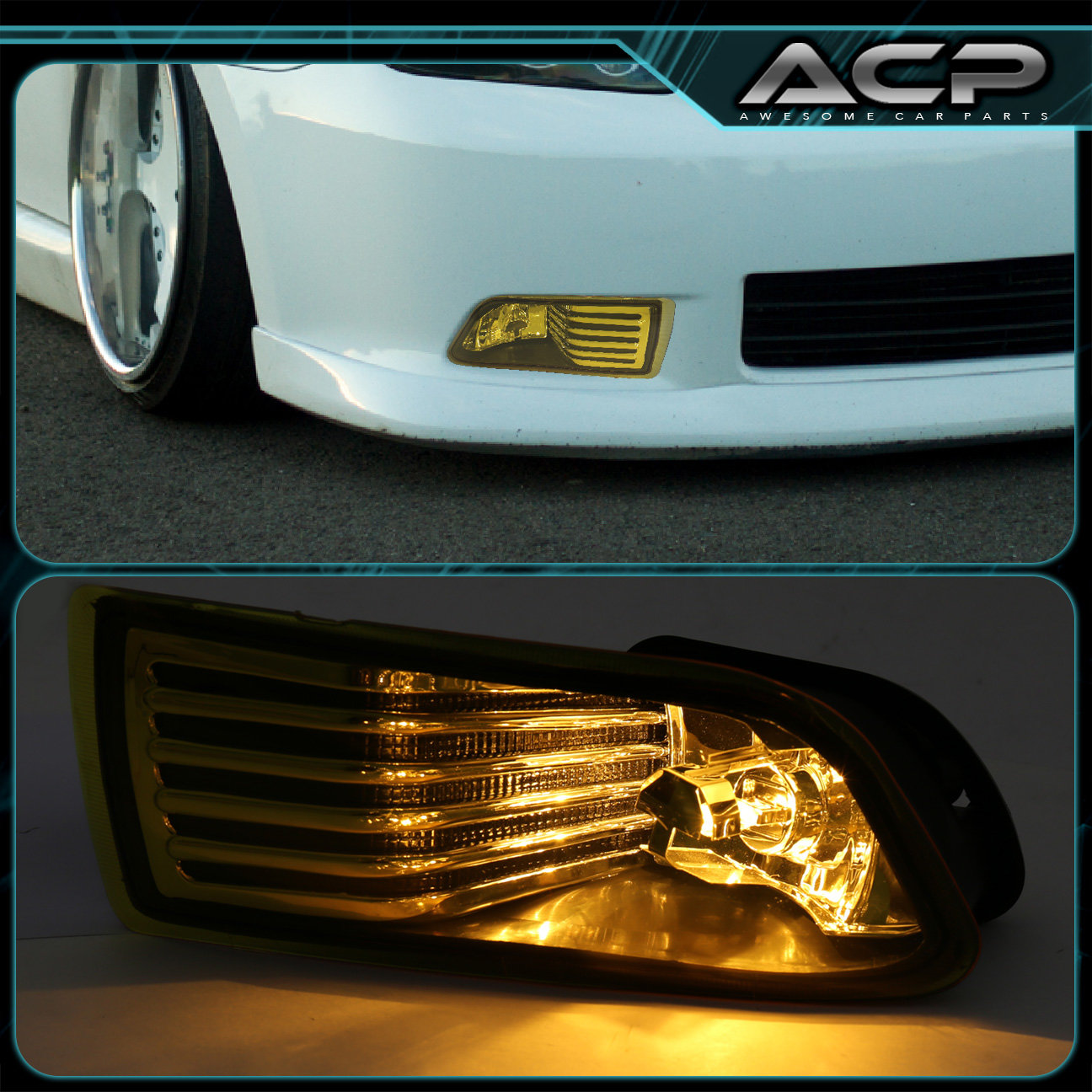 05-10 SCION TC JDM YELLOW LENS FRONT BUMPER DRIVING FOG LIGHTS LAMPS