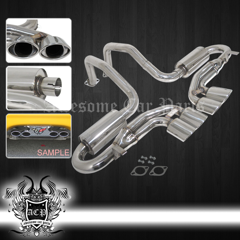 9704 Chevy Corvette C5 LS1 Z06 Oval Quard Tips Muffler Axle Back