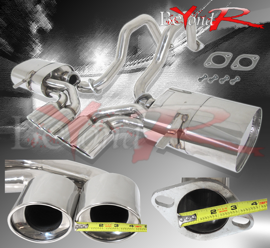 9704 CORVETTE C5 Z06 CAT AXLE BACK STAINLESS STEEL EXHAUST SYSTEM QUAD TIPS eBay