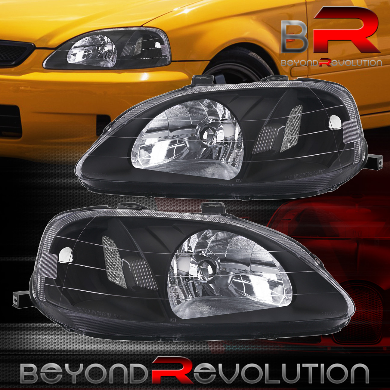 2000 Honda civic black housing headlights #3