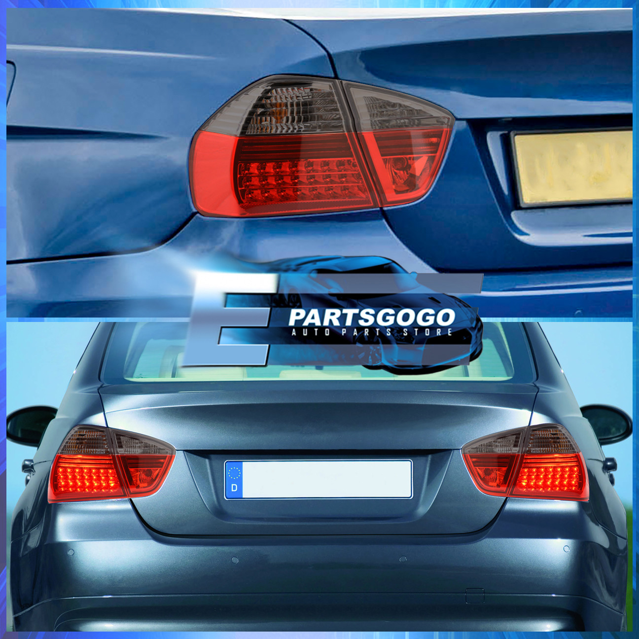 0508 BMW 3Series 325i 328i 330i E90 Sedan 4 DR Euro LED Smoke Red