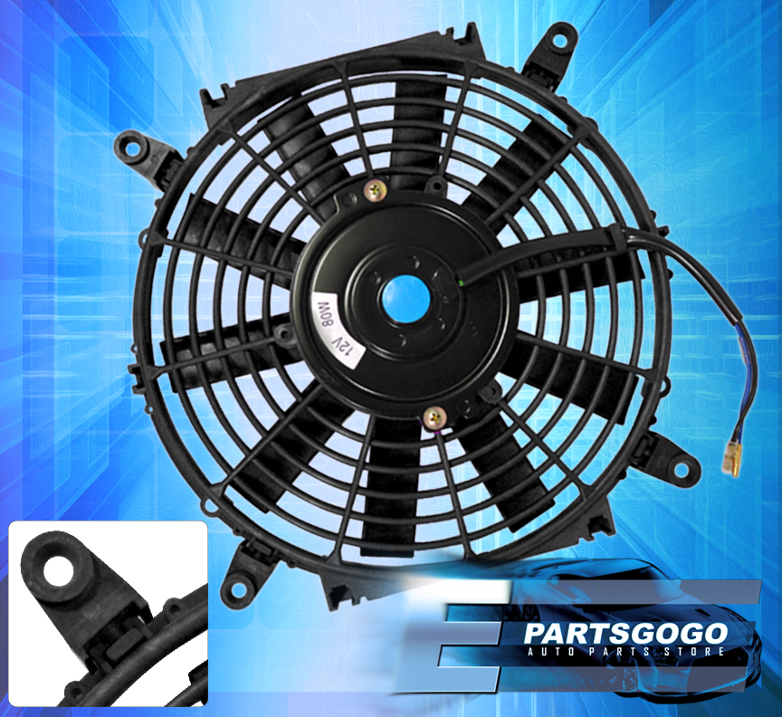 BLACK 7" INCH SLIM FAN RADIATOR PUSH PULL THIN ELECTRIC COOLING 12V JDM