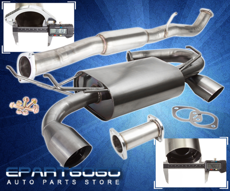 FOR 0309 G35 / 350Z STAINLESS PERFORMANCE 4" MUFFLER TIP CATBACK EXHAUST SYSTEM eBay