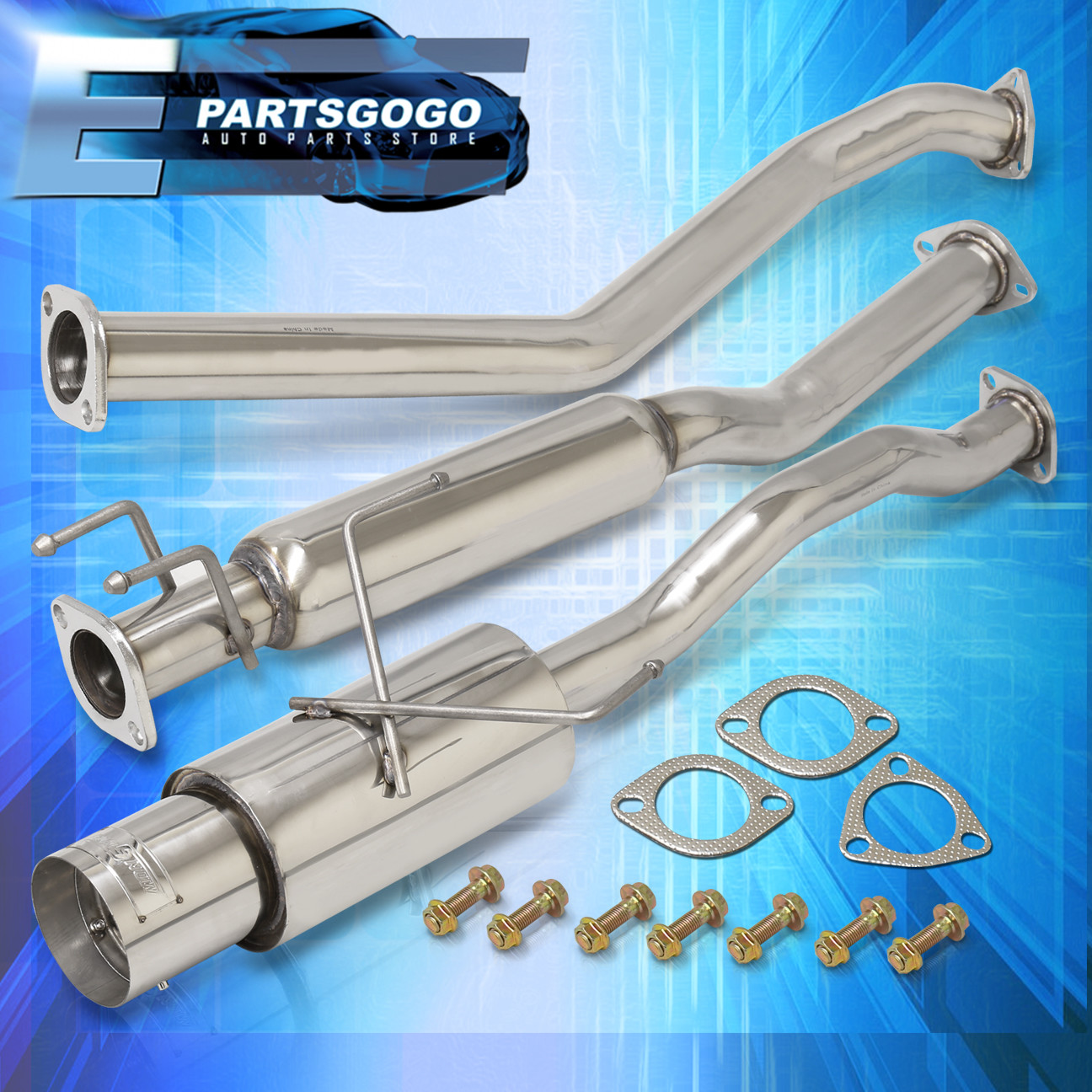 01 02 03 04 05 HONDA CIVIC EX 2.5" STAINLESS CATBACK EXHAUST WITH 4.5