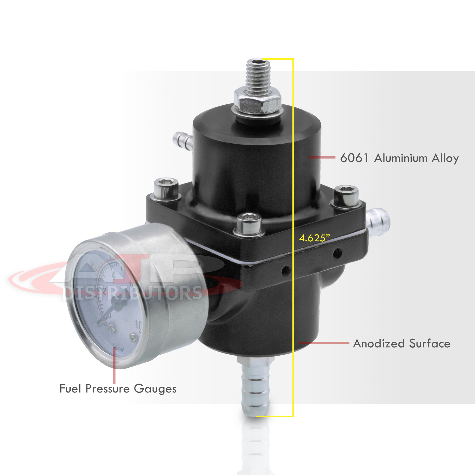 JDM FUEL PSI PRESSURE REGULATOR+GAUGE BLACK BODY MAZDA 3 6 PROTEGE