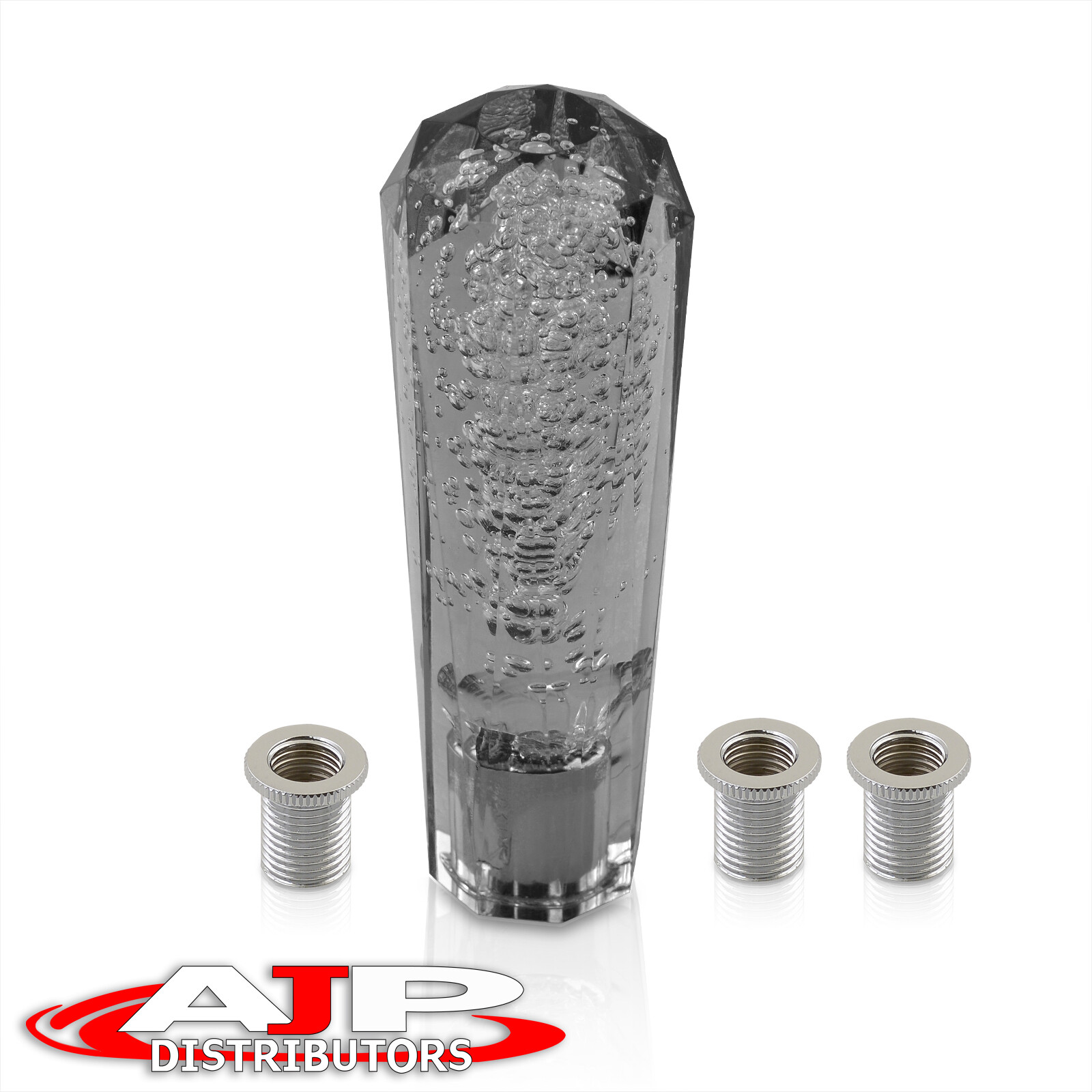 VIP CRYSTAL STYLE TRANSPARENT BLACK BUBBLE SHIFT KNOB GEAR 150MM