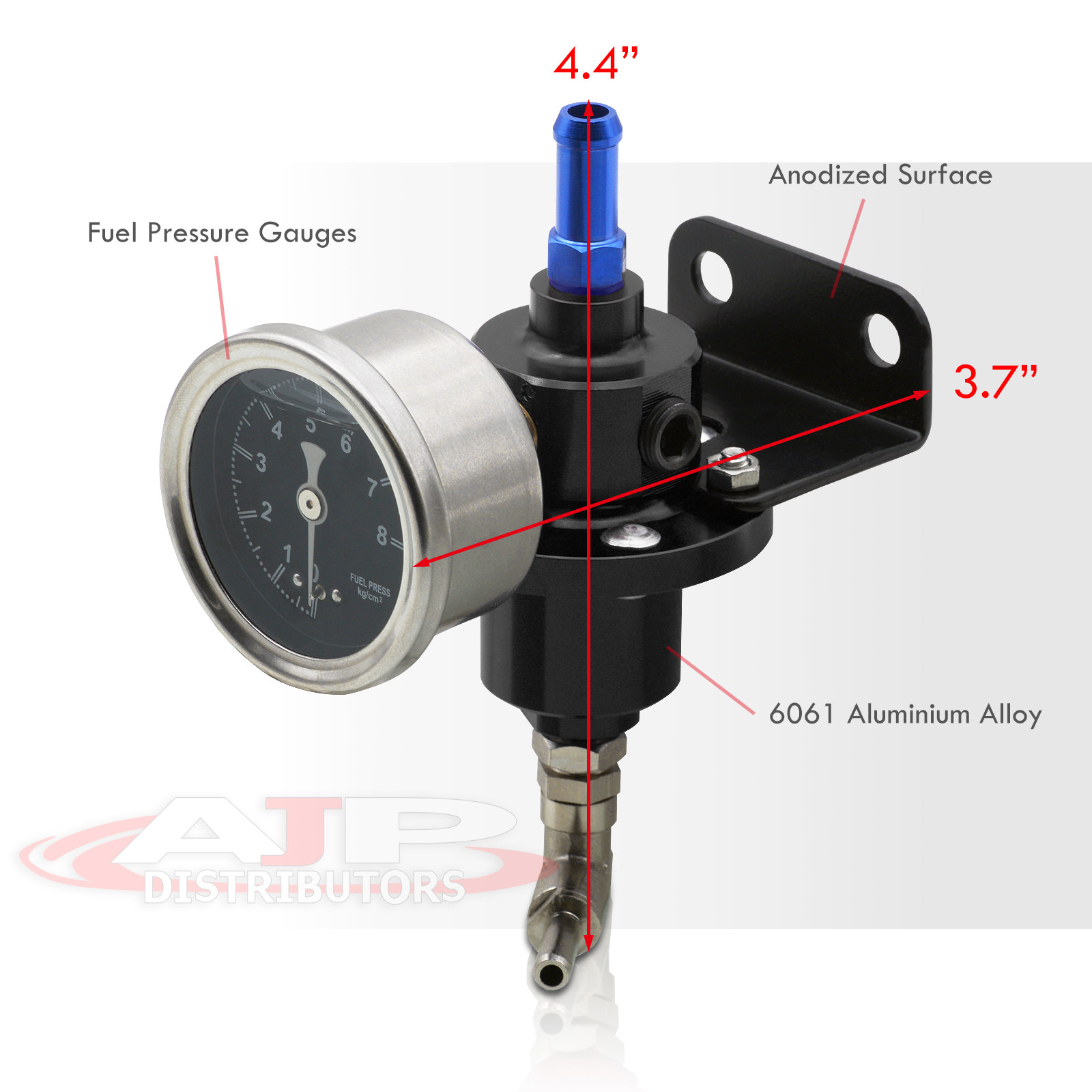 BLACK VACUUM INTAKE MANIFOLD FUEL RAIL PRESSURE REGULATOR ADJUSTABLE
