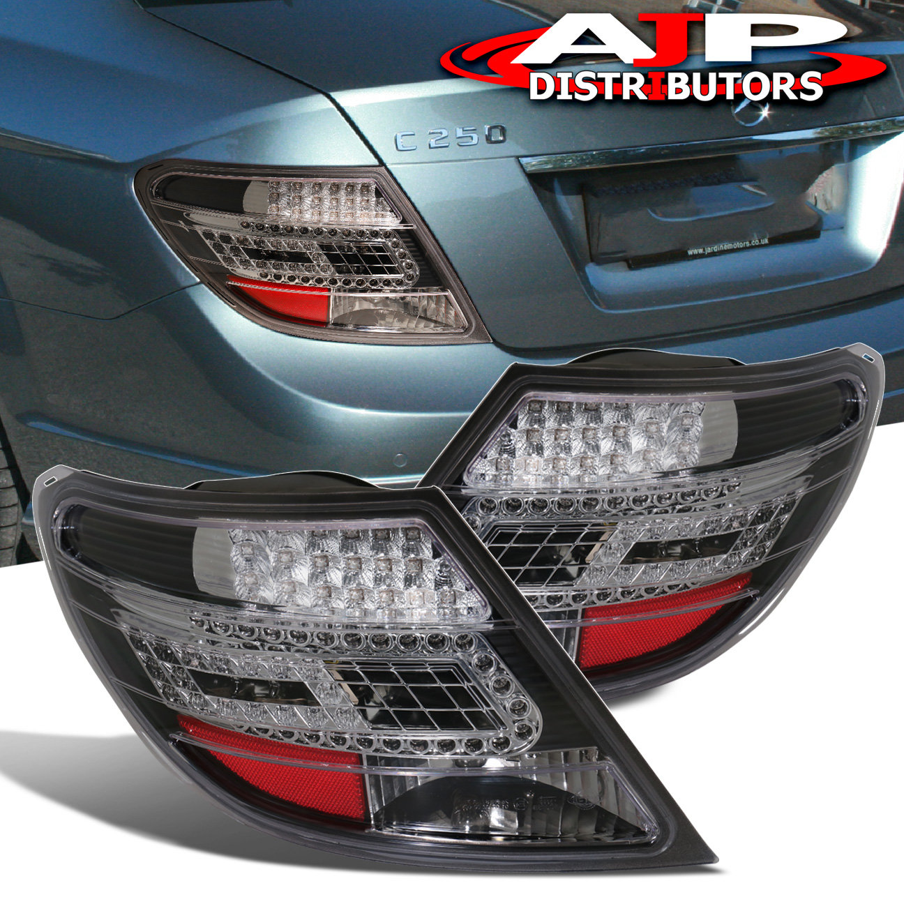 20082010 MERCEDES BENZ W204 C350 C300 C63 AMG LED TAIL LIGHTS BLACK