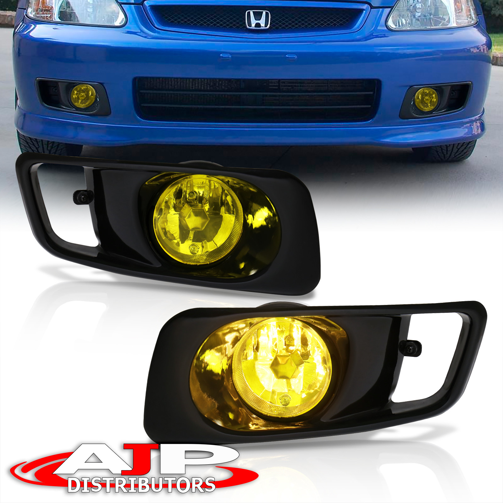 1999 2000 HONDA CIVIC EK LX DX EX SI JDM STYLE YELLOW LENS DRIVING FOG